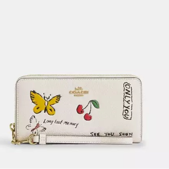 Coach Long Zip Around Wallet With Sketch Print - Picture 8 of 11